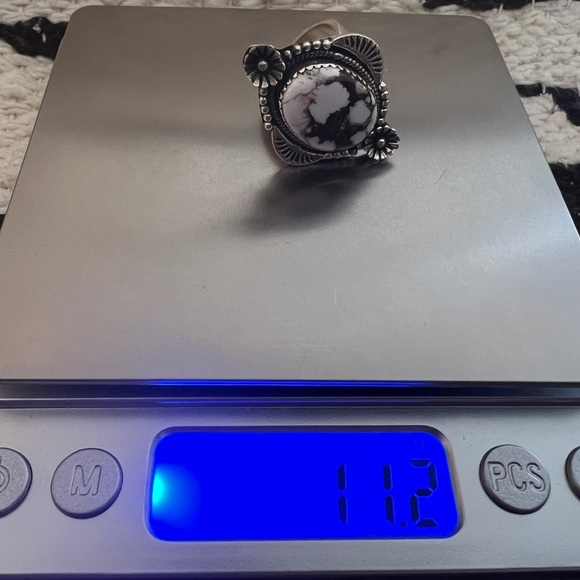 ❤️ Wild Horse Jasper Magnesite Navajo Adjustable Brushed Sterling Ring 11.2Gm - Picture 7 of 16